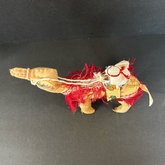 Egyptian Hand Crafted Camel Faux Leather And Fringe Souvenir Decor 10” High. - Picture 5 of 9